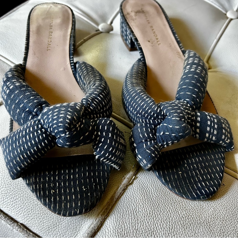 Loeffler Randall Blue Knotted slides / sandals sz 10 good condition - Picture 2 of 7